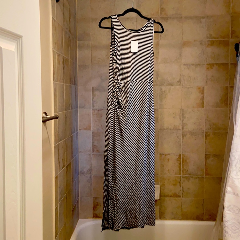 Black and white maxi tank dress